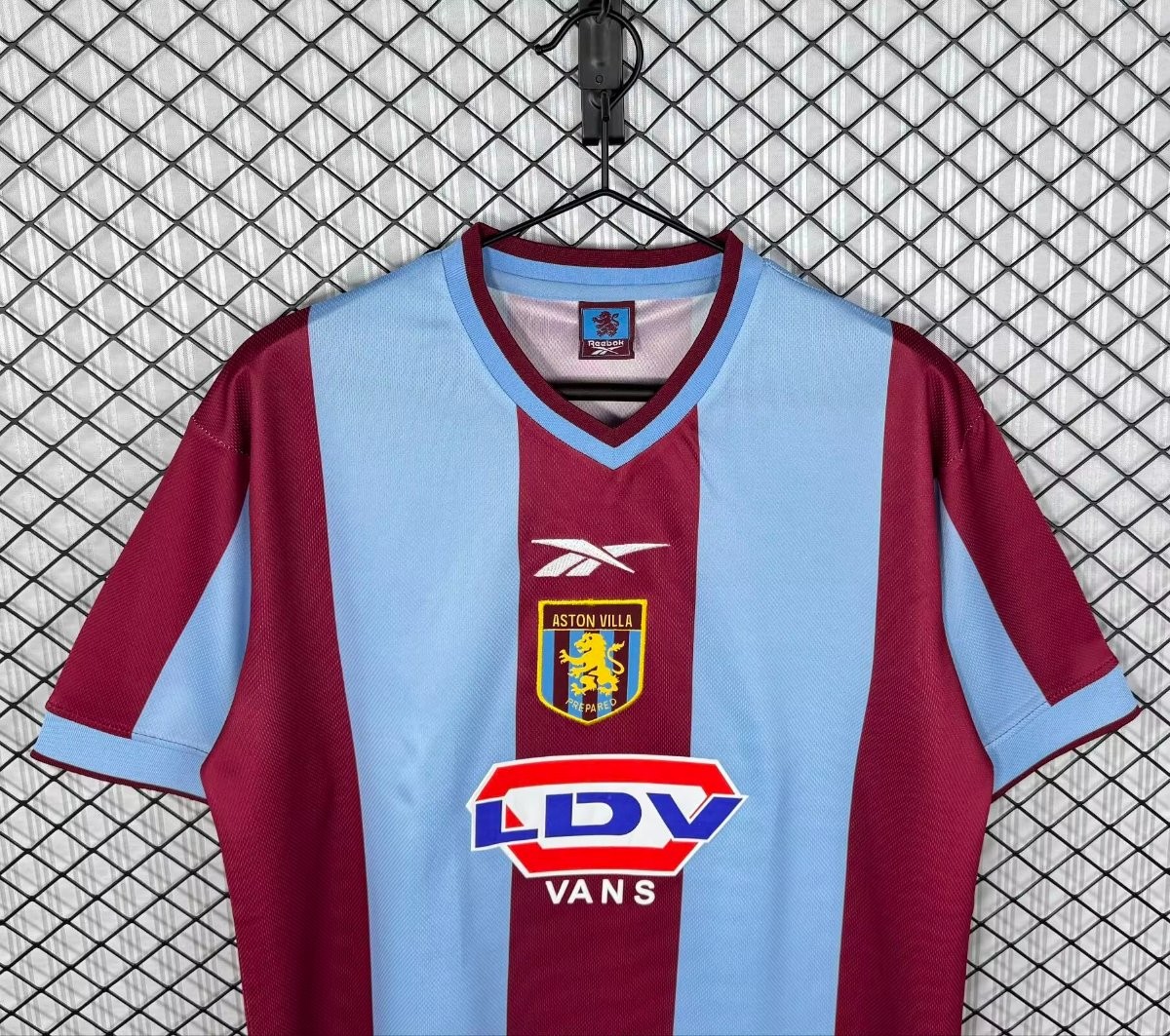 Retro 99/00  Aston Villa Claret & Sky Blue Stripes Home Jersey