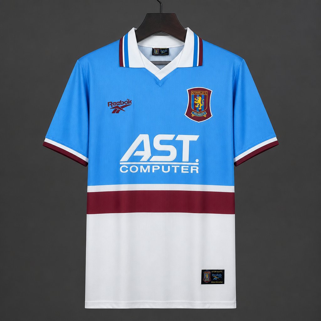 Retro 96/97  Aston Villa Sky Blue & White Away Jersey