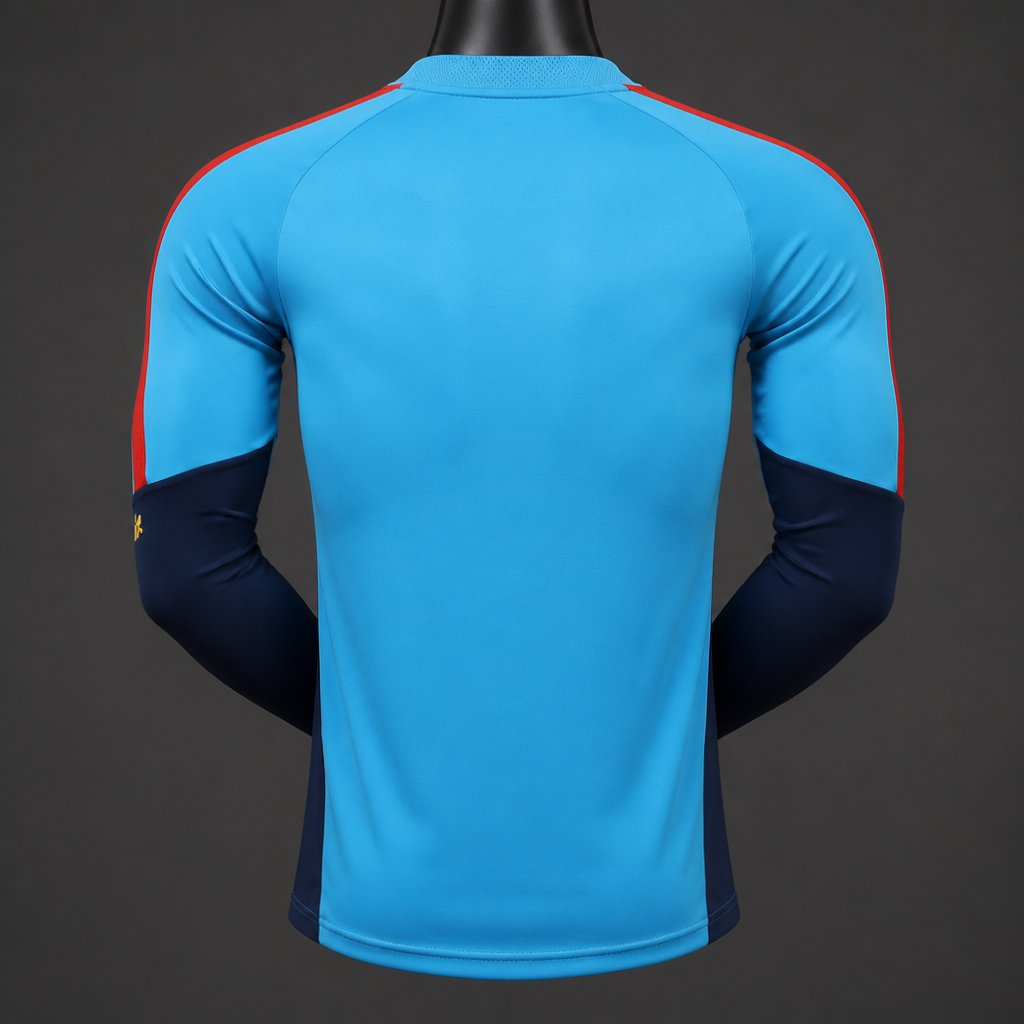Player Version 2026 Spain Home Light Blue Long Sleeve Jersey