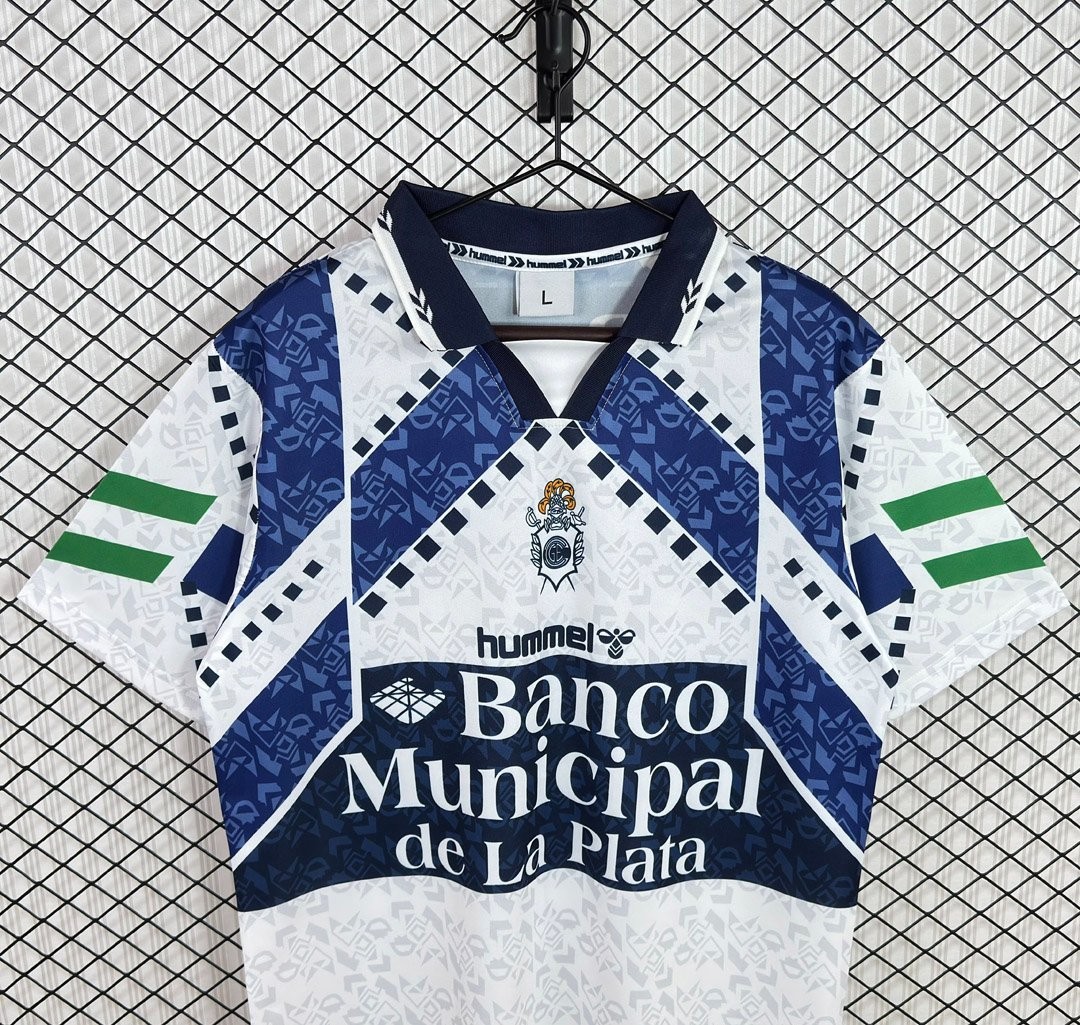 Retro 96/97 La Plata Home White Blue Jersey